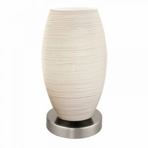 Lampe de table nickel en acier, Angelino, avec interrupteur
