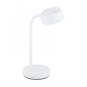 Lampe de table blanche en plastique, Annelin, 4W, 3000K LED, avec interrupteur