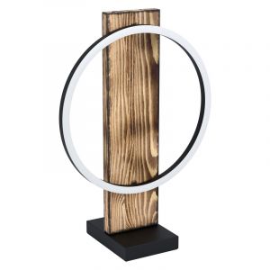 Lampe de table en bois marronne, Annebel, 12W, 3000K LED, avec interrupteur