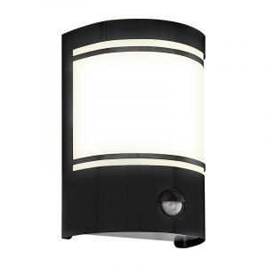 Applique extérieur avec détecteur de mouvement noire en acier, Elyana, IP44