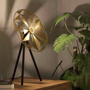 Lampe de table dorée en aluminium, Thiemen, avec interrupteur