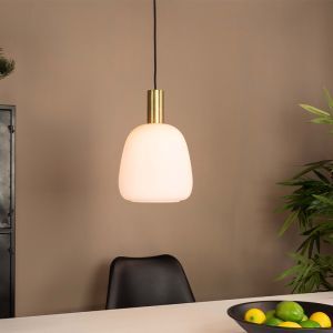Suspension blanche en verre, Jeannine