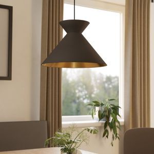 Suspension noire en tissu, Jasmine