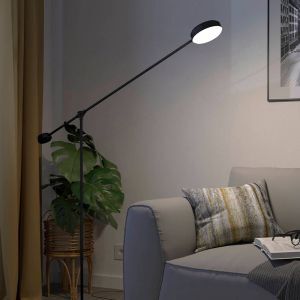 Lampadaire liseuse noir en aluminium, Thies, 24W, 3000K LED, gradable en 3 étapes
