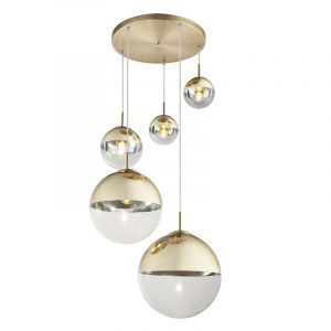 Suspension dorée en verre, Novia