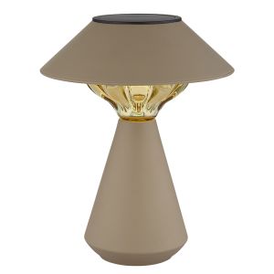 Lampe de table solaire extérieur marronne en plastique, Nasr, 0,06W, 3000K LED, IP44, avec interrupteur
