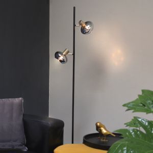 Lampadaire gris design, Skip, avec interrupteur