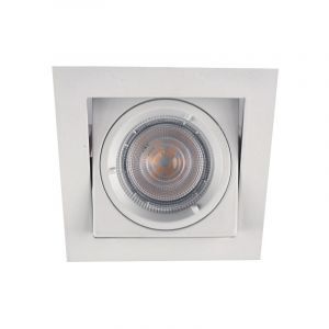 Spot encastré blanc en métal, Filo