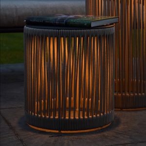 Lampadaire rechargeable moderne taupe, Pingi, 3W, 3000K LED, IP44, gradable en 3 étapes