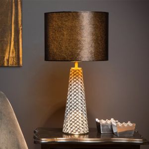 Lampe de table rétro grise, Extravaganza Velvet, avec interrupteur