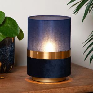 Lampe de table rétro bleue, Tusse, avec interrupteur