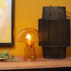 Lampe de table moderne orange, Fungo, avec interrupteur