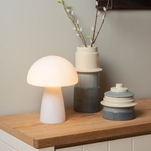 Lampe de table moderne blanche, Fungo, avec interrupteur