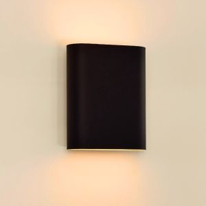 Applique up and down moderne noire, Ovalis
