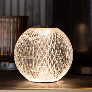 Lampe de table moderne transparente, Cintra, 2W, 3000K LED, gradable en 3 étapes