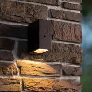 Applique solaire extérieur moderne noire, Bolton, 1W, 2850K LED, IP54