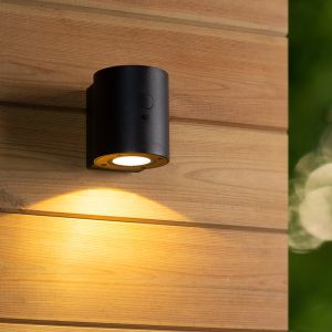 Applique solaire extérieur moderne noire, Perth, 1W, 2850K LED, IP65