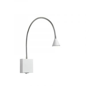 Applique murale moderne blanche, Buddy, 3W, 4000K LED, avec interrupteur