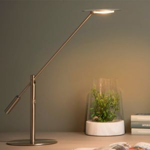 Lampe de bureau moderne chromée, Anselmo, 9W, 3000K LED, avec variateur tactile