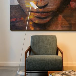 Lampadaire moderne blanc, Hester, avec interrupteur