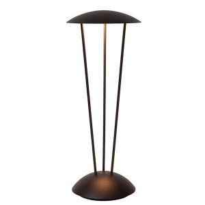 Lampe de table d'extérieur rechargeable moderne noire, Renee, 2,2W, 2700K LED, IP54, avec variateur tactile