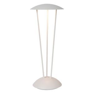 Lampe de table d'extérieur rechargeable moderne blanche, Renee, 2,2W, 2700K LED, IP54, avec variateur tactile