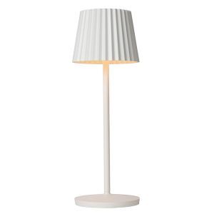 Lampe de table extérieur rustique blanche, Justine, 2W, 2700K LED, IP54, avec variateur tactile