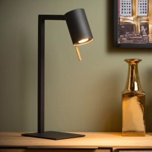 Lampe de bureau moderne noire, Lesley, avec interrupteur