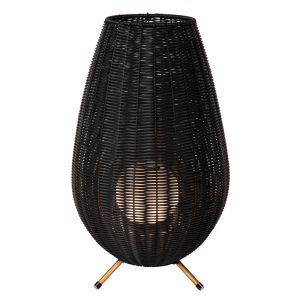 Lampe de table extérieur rustique noire, Colin, 3W, 3000K LED, IP44, gradable en 3 étapes