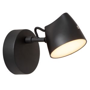 Applique murale rustique noire, Milne, 6W, 2700K LED, avec variateur tactile