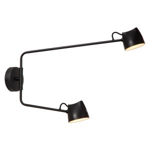 Applique murale rechargeable rustique noire, Milne, 6W, 2700K LED, avec variateur tactile