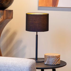 Lampe de table rustique noire, Maya, avec interrupteur