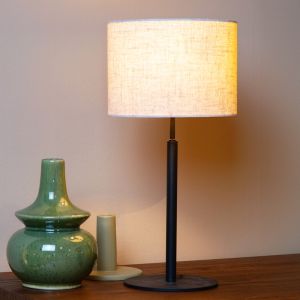 Lampe de table rustique beige, Maya, avec interrupteur