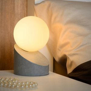 Lampe de table moderne grise, Len, avec interrupteur