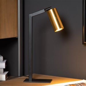 Lampe de table moderne dorée, Sybil, avec interrupteur