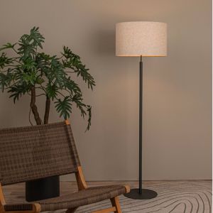 Lampadaire rustique beige, Maya, avec interrupteur