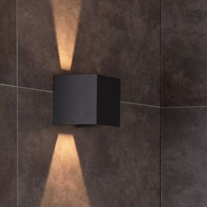 Applique up and down moderne noire, Axi, 6W, 2700K LED, IP54