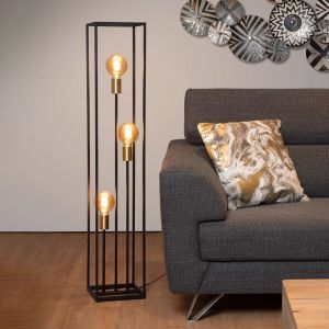 Lampadaire moderne doré, Ruben, avec interrupteur