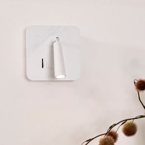 Applique murale en bois blanche, Oregon, 3W, 3000K LED, avec interrupteur