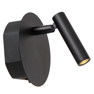 Lampe de chevet moderne noir, Jolijn, 2W, 3000K LED, avec interrupteur