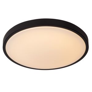 Plafonnier salle de bain moderne noir, Dasher, 24W, 2700K LED, IP44