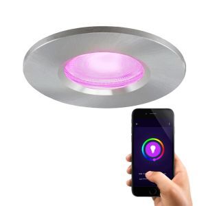 Spot encastré connecté chromé moderne, Jule, IP65, 4,5W, RGBW