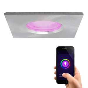 Spot encastré connecté chromé moderne, Jule, IP65, 4,5W, RGBW