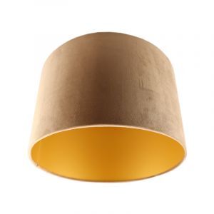 Abat-jour en velours d'or Madelyn, Tissu, moderne