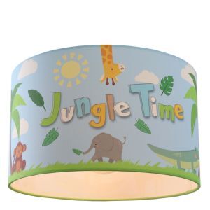 Plafonnier pour enfants bleu en tissu, Jungle Time