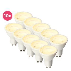 10-pack LED blanche GU10 place Antonie, 3W, 2700K