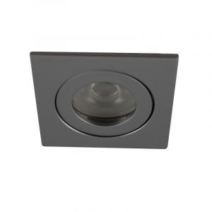 Spot encastré salle de bain argenté en aluminium, Dorx, IP44