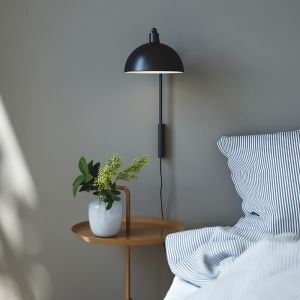 Applique murale en aluminium noire, Ellen, avec interrupteur