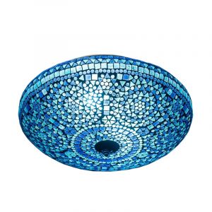 Lampe plafond orientale bleue mosaïque, Louay