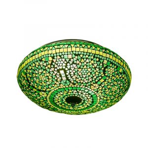 Lampe plafond orientale verte mosaïque, Louay